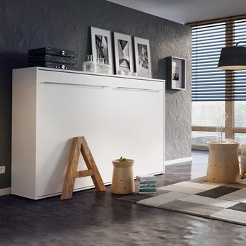 Sklápacia posteľ CONCEPT PRO CP-04 biela matná, 140x200 cm, horizontálna 1