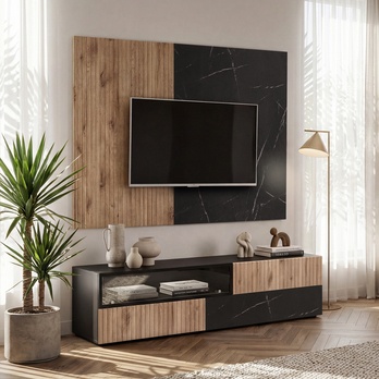 TV panel CONNIS 6 čierna/dub viking 1