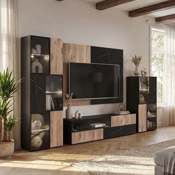 TV panel CONNIS 6 čierna/dub viking 2
