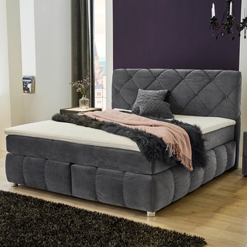Posteľ boxspring CORA svetlosivá 1