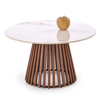 Konferenčný stolík CORANO orech/béžový mramor 1