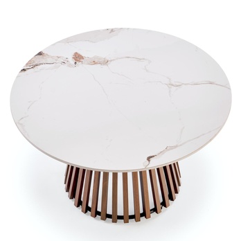 Konferenčný stolík CORANO orech/béžový mramor 2