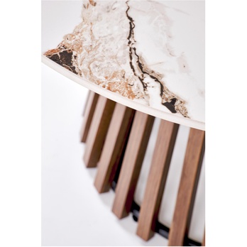 Konferenčný stolík CORANO orech/béžový mramor 4