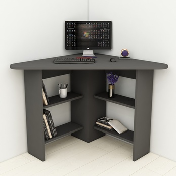 Rohový písací stôl CORNER antracitová 3