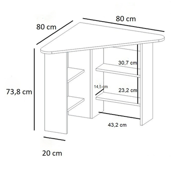 Rohový písací stôl CORNER dub sapphire 4