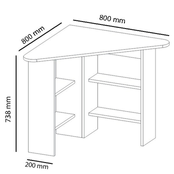 Rohový písací stôl CORNER orech 3