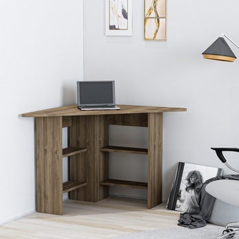 Rohový písací stôl CORNER orech 1