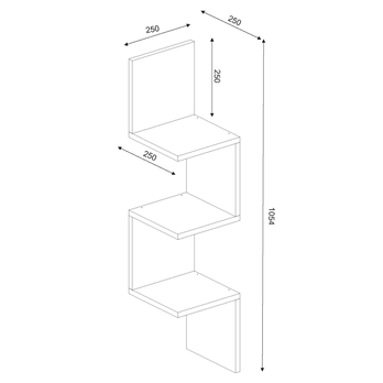 Nástenná polica CORNER biela 2