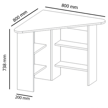 Rohový písací stôl CORNER biela 3