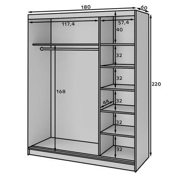 Šatníková skriňa CORRES IV biela 10