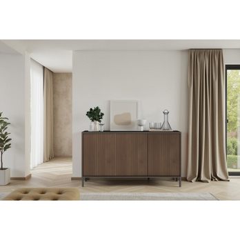 Komoda CORTINA 3D antracitová/tmavohnedá 1