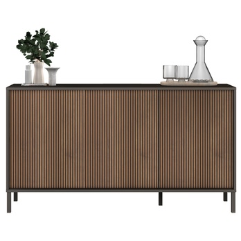 Komoda CORTINA 3D antracitová/tmavohnedá 3