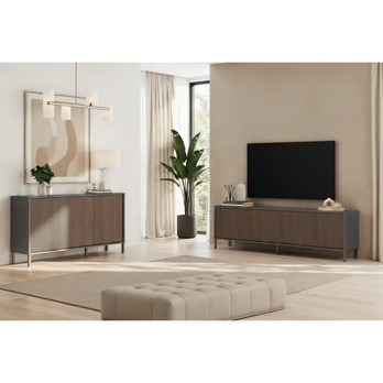 Komoda CORTINA 3D antracitová/tmavohnedá 5