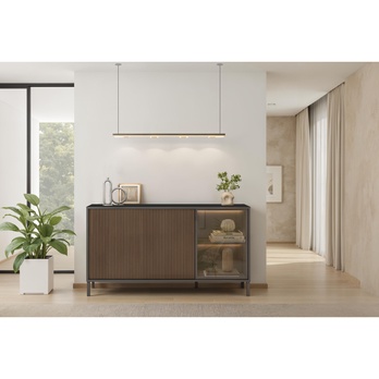 Komoda CORTINA 3DS antracitová/tmavohnedá 1