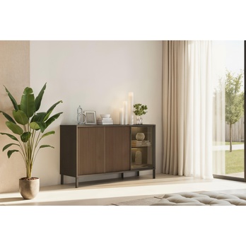 Komoda CORTINA 3DS antracitová/tmavohnedá 4