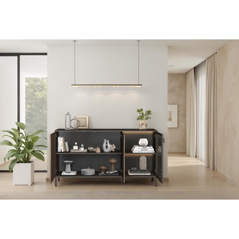 Komoda CORTINA 3DS antracitová/tmavohnedá 5