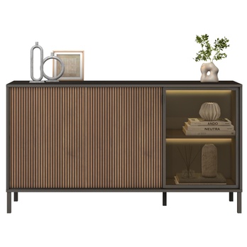 Komoda CORTINA 3DS antracitová/tmavohnedá 6