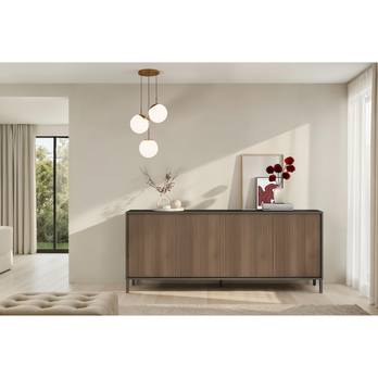 Komoda CORTINA 4D antracitová/tmavohnedá 1