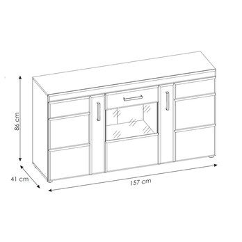 Komoda CORTINA III dub tmavý grande 5