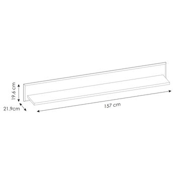 Nástenná polica CORTINA dub grande tmavý, šírka 156 cm 5