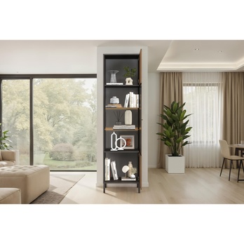 Vitrína CORTINA antracitová/tmavohnedá 5