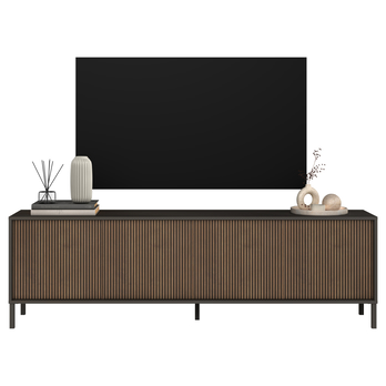 TV komoda CORTINA antracitová/tmavohnedá 5