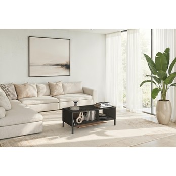 Konferenčný stolík CORTINA antracitová/tmavohnedá 1