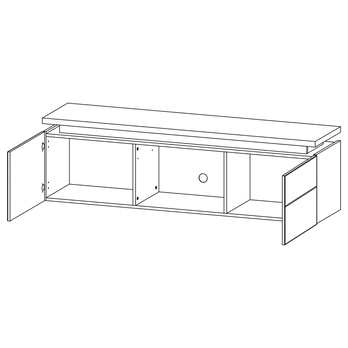 TV stolík CORTINA dub wotan/biela 2