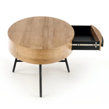 Konferenčný stolík CORULANO dub zlatý/čierna 2