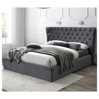 Posteľ s roštom CORVIN tmavosivá, 160x200 cm 1