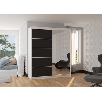 Šatníková skriňa CORY biela/čierna 1