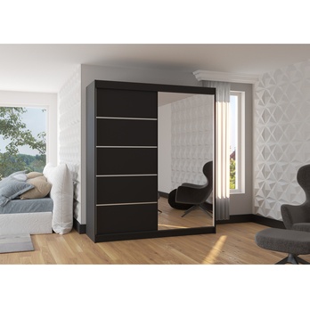 Šatníková skriňa CORY čierna 1