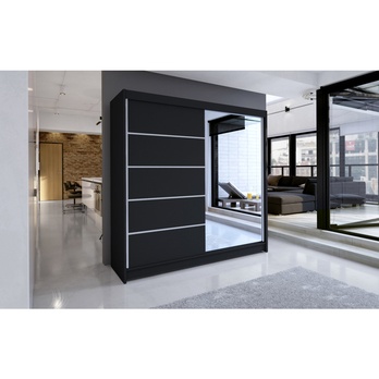 Šatníková skriňa CORY čierna 3
