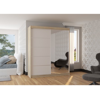 Šatníková skriňa CORY dub sonoma/biela 1