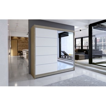 Šatníková skriňa CORY dub sonoma/biela 3