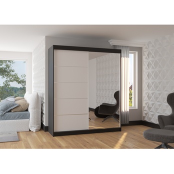 Šatníková skriňa CORY čierna/biela 1