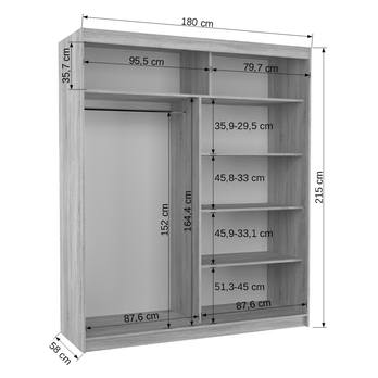 Šatníková skriňa CORY biela 4