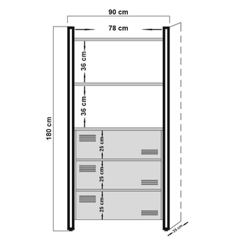 Knižnica COSMO II borovica atlantická/čierna 5