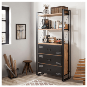 Knižnica COSMO II borovica atlantická/čierna 1