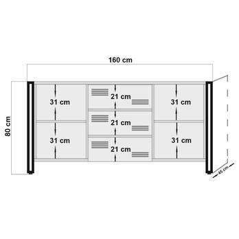 Komoda COSMO borovica atlantická/čierna 5