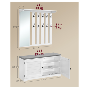 Predsieňová zostava COTTAGE biela 4