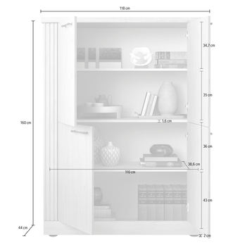 Komoda COUNTRYS 6 dub cadiz/biela 5