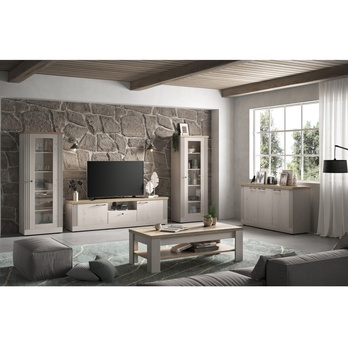 Vitrína COUNTRYS 7 dub cadiz/biela 1