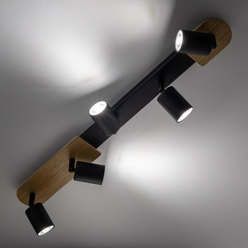 Bodové svietidlo COVER 5 čierna/prírodná 1