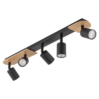 Bodové svietidlo COVER 5 čierna/prírodná 6