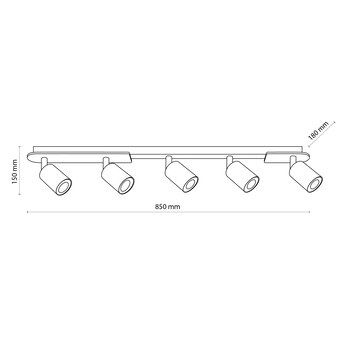 Bodové svietidlo COVER 5 čierna/prírodná 7