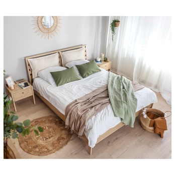 Čalúnené podhlavníky COZY béžová, 2 ks, na šírku 180 cm 1