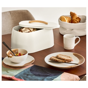 Nádoba na chlieb CREME biela/drevo 1