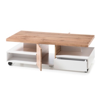 Konferenčný stolík CREVIN dub/biela matná 2