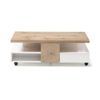 Konferenčný stolík CREVIN dub/biela matná 3